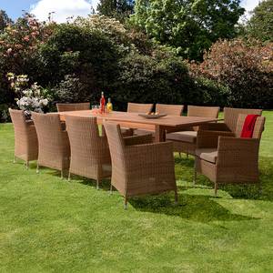 Gartenessgruppe Teak Line (11-teilig) Lloyd Loom/Teakholz massiv