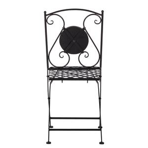 Chaise de jardin pliante Aurelia Lot de 2 - Métal / Céramique - Noir / Beige / Marron