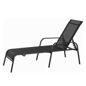 Chaise longue Linu II Textilène / Aluminium - Noir