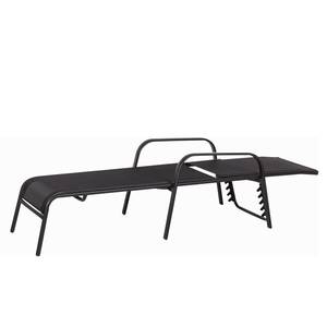 Chaise longue Linu II Textilène / Aluminium - Noir