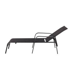 Chaise longue Linu II Textilène / Aluminium - Noir