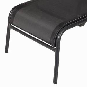 Chaise longue Linu II Textilène / Aluminium - Noir