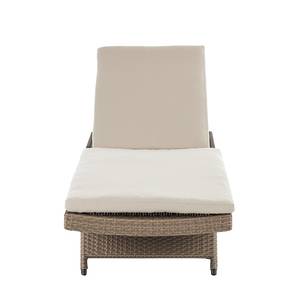 Gartenliege Rattanesco Puca Polyrattan/Webstoff - Beige