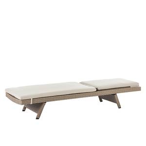 Tuinligstoel Rattanesco Puca polyrotan/geweven stof - beige