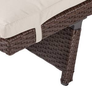 Bain de soleil Rattanesco Puca Polyrotin / Tissu - Marron / Beige