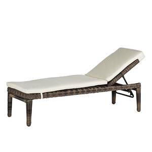 Sdraio per esterni Royal Comfort Polyrattan/Tessuto marrone/Beige