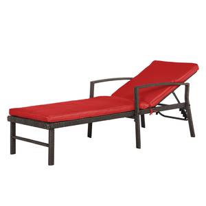 Chaise longue Sumatra Moon V Blanc laine / Rouge