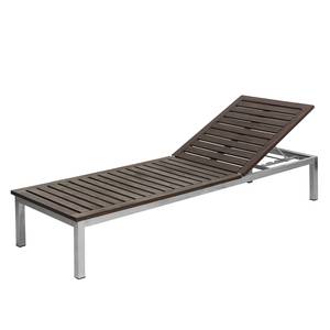 Gartenliege TEAK DELUXE Teak massiv / Edelstahl - Teak Dunkelbraun