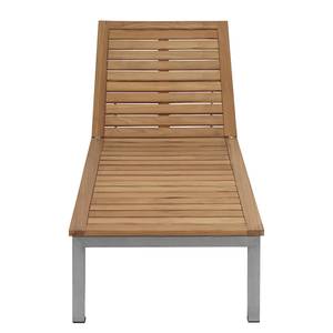 Chaise longue TEAK DELUXE Teck massif / Acier inoxydable - Teck