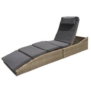 Chaise longue Villebon Tissu / Polyrotin - Anthracite / Marron - Marron