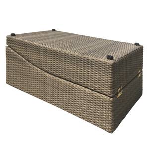 Klappbare Gartenliege Villebon Webstoff / Polyrattan - Anthrazit / Braun - Braun