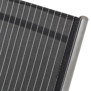 Set de jardin Solidus Linu Aluminium / Toile en fibre synthétique - Gris argenté / Rayé gris-noir