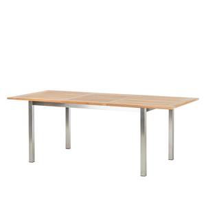 Gartenmöbelset Teak Line Vari 9-teilig Stahl/Teakholz - Silber/Braun