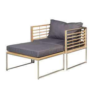 Chaise jardin Teakline Exkl. (2 élém.) Teck / Acier inoxydable - Anthracite