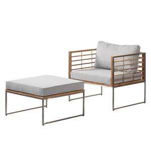 Chaise jardin Teakline Exkl. (2 élém.) Teck / Acier inoxydable - Blanc polaire