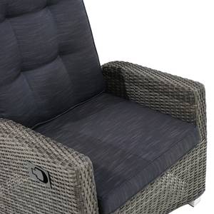 Chaise de jardin Rocking Polyrotin / Tissu - Marron gris / Anthracite