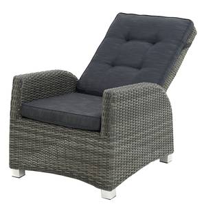 Chaise de jardin Rocking Polyrotin / Tissu - Marron gris / Anthracite