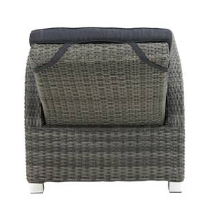 Chaise de jardin Rocking Polyrotin / Tissu - Marron gris / Anthracite