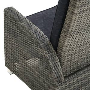 Chaise de jardin Rocking Polyrotin / Tissu - Marron gris / Anthracite