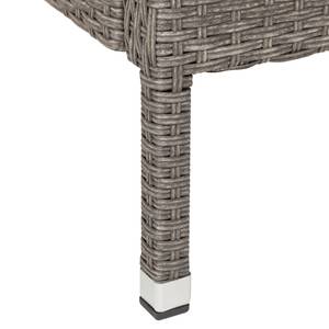 Gartenstuhl Villanova (inkl. Hocker) Polyrattan Grau/Textil Grau