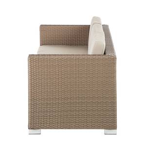 Tuinbank Rattanesco Puca polyrotan/textiel - bruin - beige