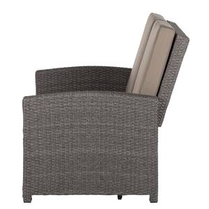 Canapé de jardin Paradise Lounge Avec repose-pieds - Polyrotin gris / Textile