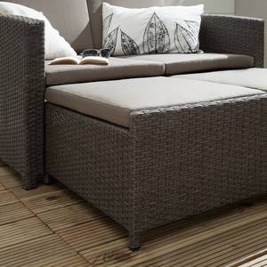 Gartensofa Paradise Lounge inkl. Hocker - Polyrattan / Textil - Grau