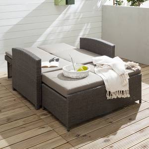 Gartensofa Paradise Lounge Polyrattan / Textil - Grau