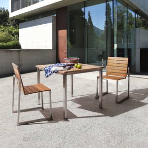 Chaise jardin Teakline Exkl. II Lot de 2 - Teck massif / Acier inoxydable