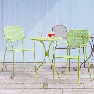 Chaises de jardin Fleury III (lot de 2) Métal vert pastel