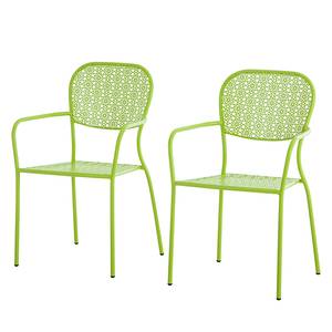 Chaises de jardin Fleury III (lot de 2) Métal vert pastel