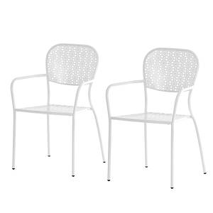 Chaises de jardin Fleury I (lot de 2) Métal blanc