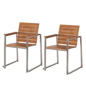 Sedia da giardino Teakline Exklusiv I set da 2 - Legno massello di teak/Acciaio inox