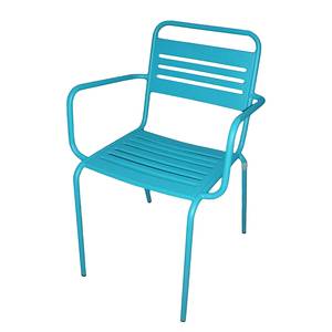 Tuinstoelen Jovy (2-delige set) turquoise metaal