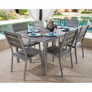 Chaises de jardin Kudo V (lot de 2) Polywood / Aluminium - Gris / Gris platine