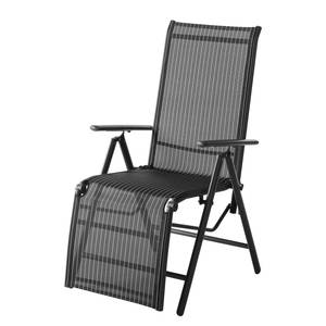 Chaise longue Linu I Textilène / Aluminium - Noir / Gris