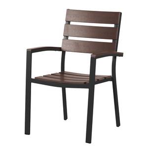 Chaises de jardin Kudo I (lot de 2) Aluminium / Polywood - Marron / Noir