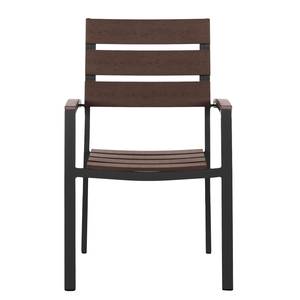 Chaises de jardin Kudo I (lot de 2) Aluminium / Polywood - Marron / Noir