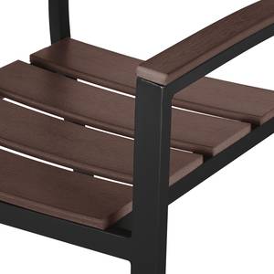 Chaises de jardin Kudo I (lot de 2) Aluminium / Polywood - Marron / Noir