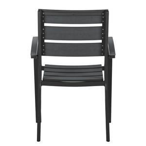 Chaises de jardin Kudo I (lot de 2) Aluminium / Polywood - Anthracite / Noir