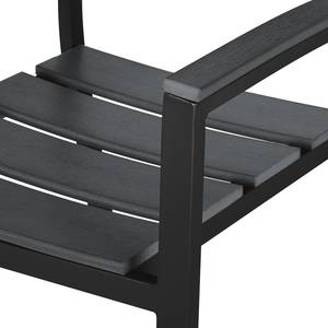 Chaises de jardin Kudo I (lot de 2) Aluminium / Polywood - Anthracite / Noir