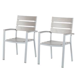 Chaises de jardin Kudo I (lot de 2) Aluminium / Polywood - Gris clair