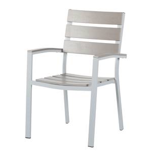 Chaises de jardin Kudo I (lot de 2) Aluminium / Polywood - Gris clair