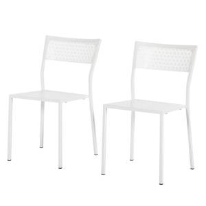 Chaises de jardin Pini I (lot de 2) Métal blanc