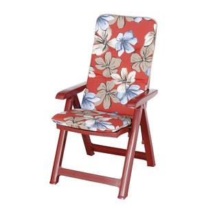Chaise de jardin Santiago IV Pliante - Avec coussin - Matière synthétique / Textile - Rouge bordeaux / Motif floral rouge
