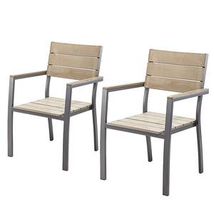 Chaises de jardin Solidus Par (lot de 2) Aluminium - Marron / Gris