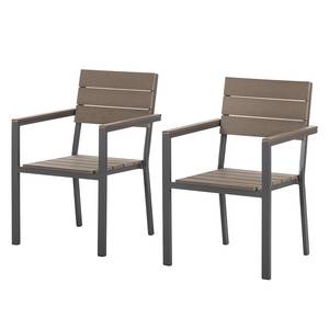 Ligstoelen Kudo II (2-delige set) aluminium/polyhout