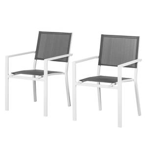 Chaises de jardin Linu I (lot de 2) Aluminium / Textile - gris