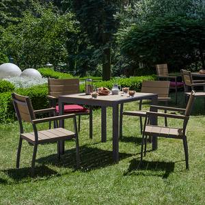 Chaises de jardin Solidus Par (lot de 2) Aluminium - Marron / Gris