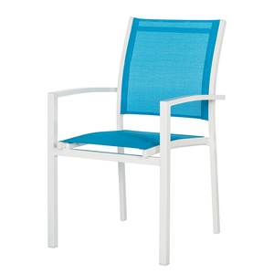 Chaises de jardin Sonny (lot de 2) Aluminium /Textile blanc / Bleu